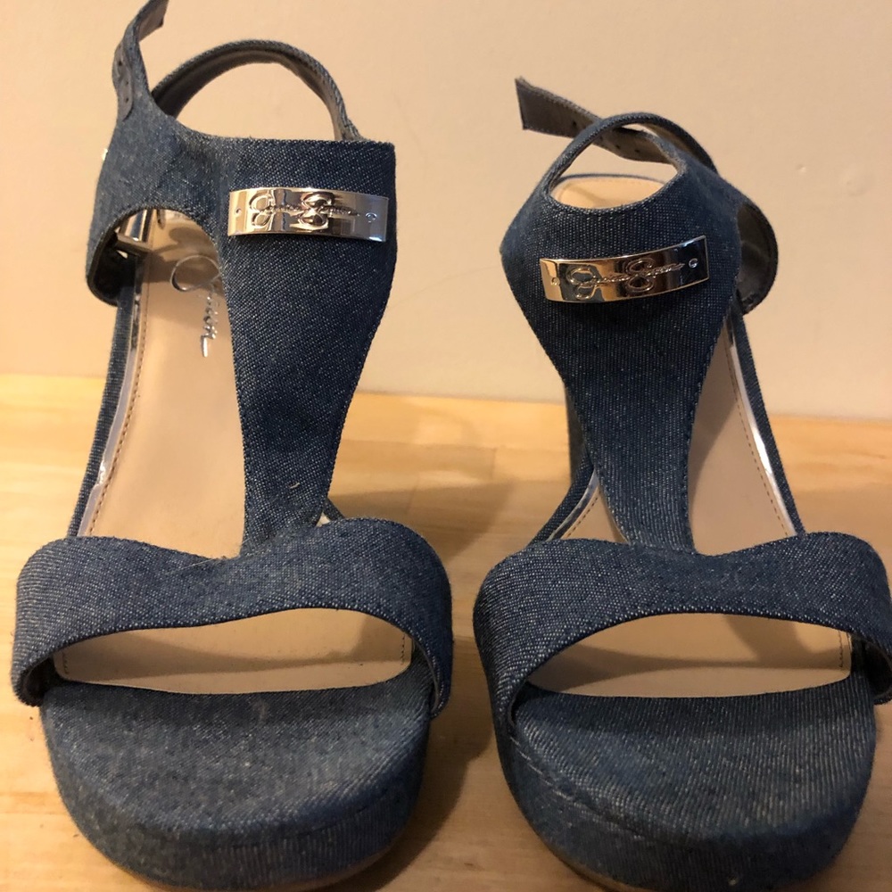 Jessica Simpson Denim Wedges